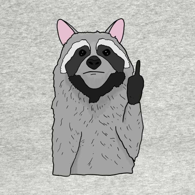 Grumpy Racoon Holding Middle finger funny gift by Mesyo